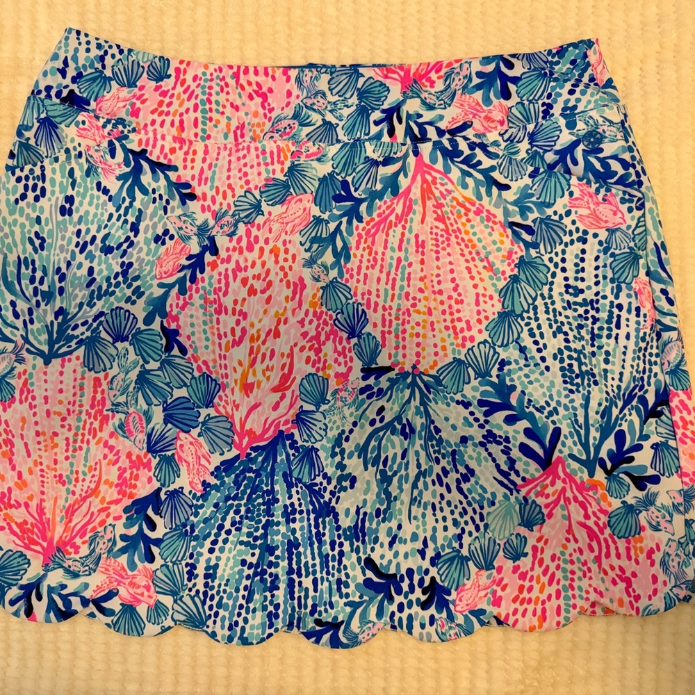 Lilly Pulitzer Colorful Scalloped Hem Skort
